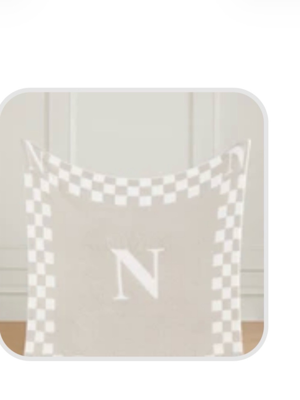 Initial Blanket 40x40 in Beige and White - initial N